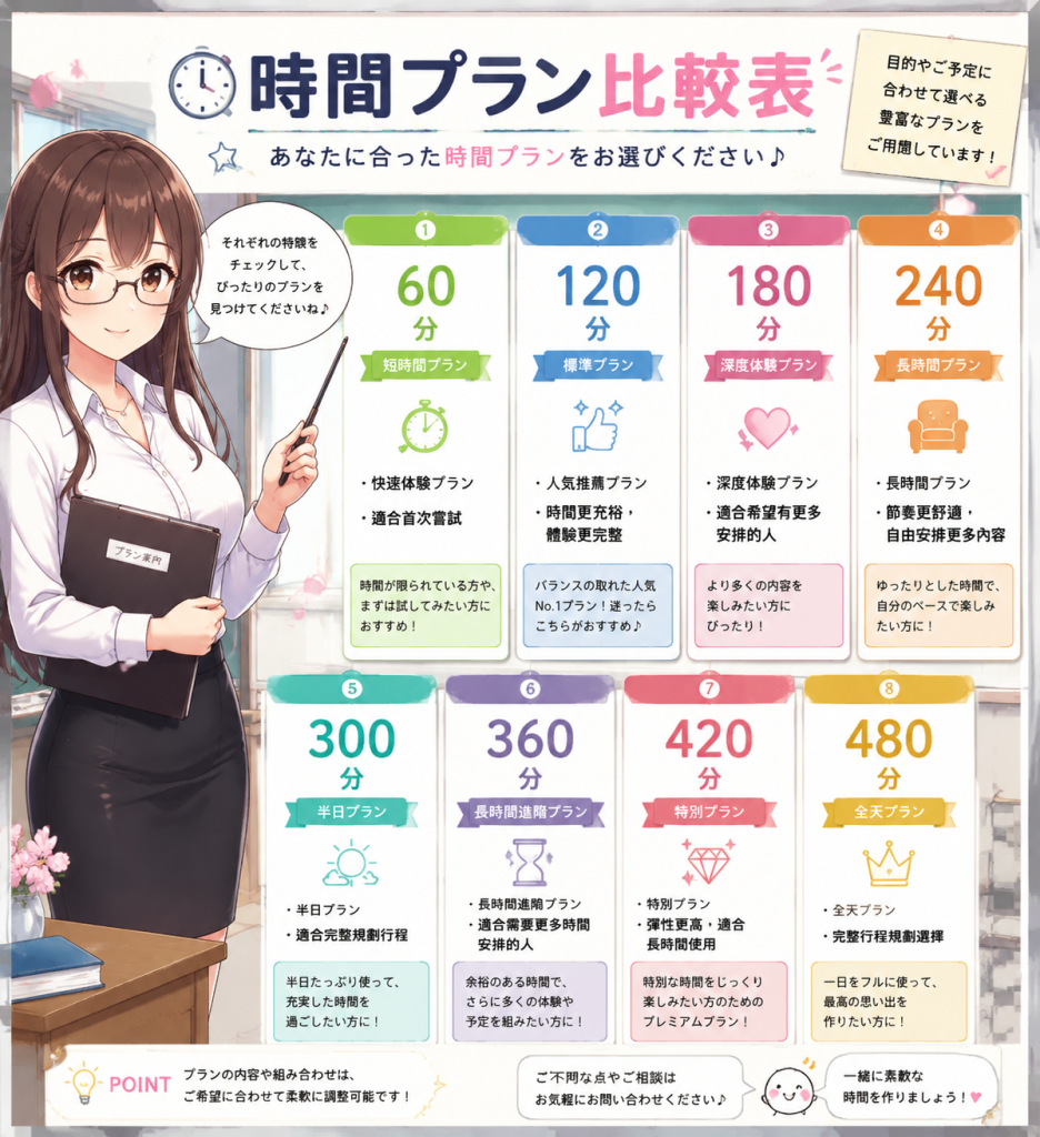 🥰【時雨館｜時間プランのご案内】